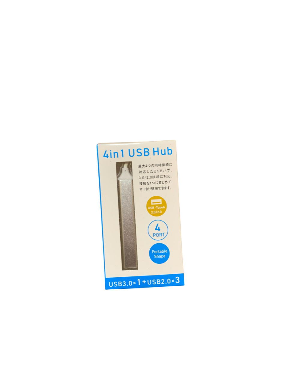 USBハブ 4ポート｜高速USB3.0対応＋USB2.0×3｜スリム・軽量・持ち運び便利｜4 in 1 Hub